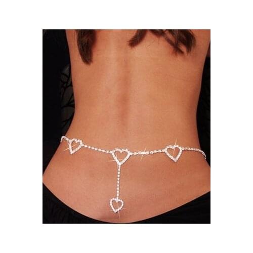 AE-CANFLY 2020 New Europe and America Burst Sells Waist Chain Rhinestone Heart To Heart Body Chain 1K2027