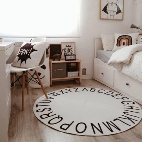 Ins Baby Play Mat Toys for Children Rug Home Room Decoration Carpet in the Nursery Educational 26 Letters Round Crawling Mat