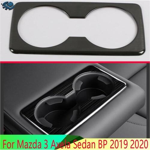 For Mazda 3 Axela Sedan BP 2019 2020 Stainless Steel Rear Seat Drink Cup Holder Chrome Trim Cover Bezel Surround Frame Styling