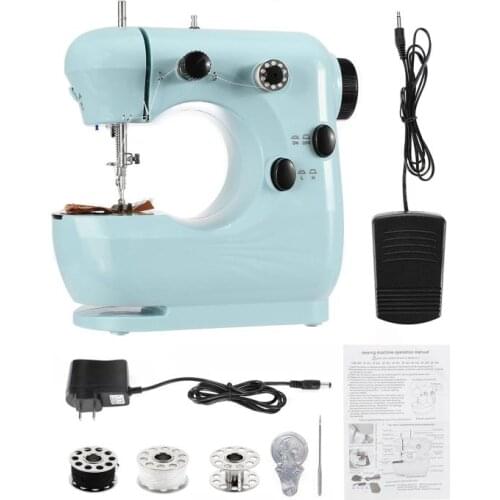 Mini Electric Sewing Machine Household Multi-Function Micro-Sewing Machine w/ Foot Pedal US Plug 2-Speed Adjustable Lightweight