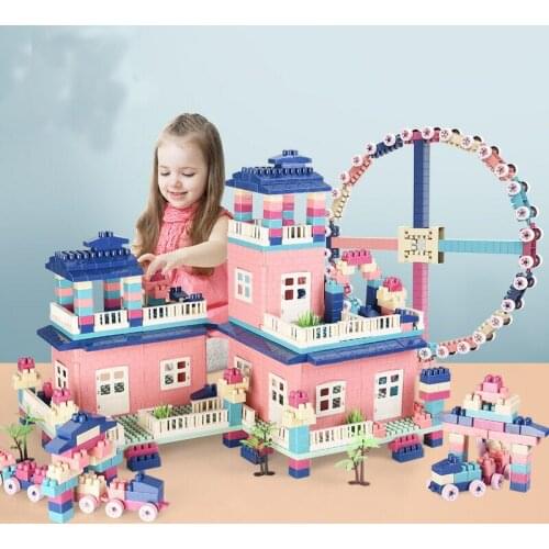 Big Size DIY Building Blocks Car Model City house ferris wheel DIY Bricks Construction Blocks Accessories Toys For Children