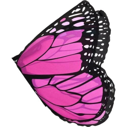 Colorful Butterfly Wings Girls Fabric Nymph Pixie Poncho Scarf Ladies Halloween Fairy Costumes Accessory Shawl