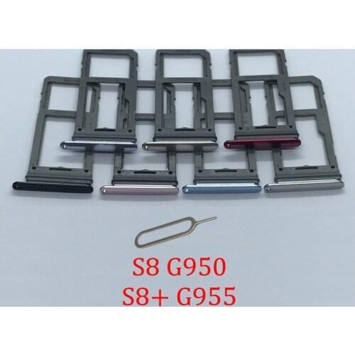 Phone SIM Card Tray Slot For Samsung Galaxy S8 G950F G950FD G950 Original New SIM Chip Micro SD Card Tray Holder Adapter + Tool