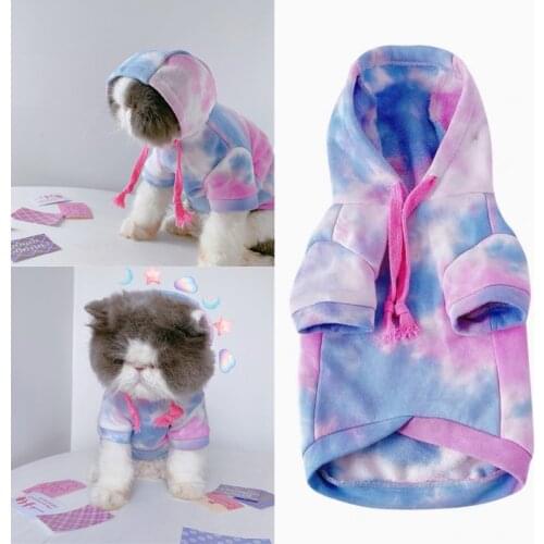 Fashion Cat Clothes Spring Autumn Winter Dog Hoodies Coat Outfits Garment Yorkshire Pomeranian Poodle Bichon Schnauzer Clothing