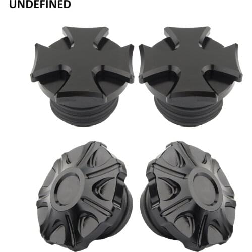 Motorcycle Gas Cap All Black Cross And Flower Type Fuel Tank Cap For Harley Sportster 883 Dyna Softail Touring Road King 96-20