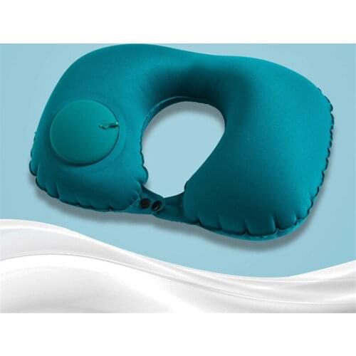 Push-Type Inflatable U-Shaped Pillow Summer Cool Travel Portable Protection Cervical Air Office Creative Pillow