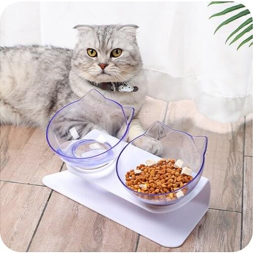Non-slip Cat Bowls Double Pet Bowls With Raised Stand Pet Food and Water Bowls For Cats Dogs Feeders Puppy Feeder Bowl Supplies