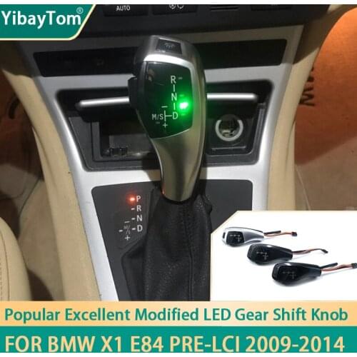 Excellent Pre-facelift Automatic Modified For BMW X1 E84 pre-LCI 2009-2014 Carbon Fiber Pattern Led Gear Shift Knob Lever LHD