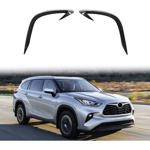 Front Fog Lights Eyebrow Wind Knife Sticker for Toyota Highlander 2020 2021 Fog Lamp Eye Lid Eyebrow Cover Trim