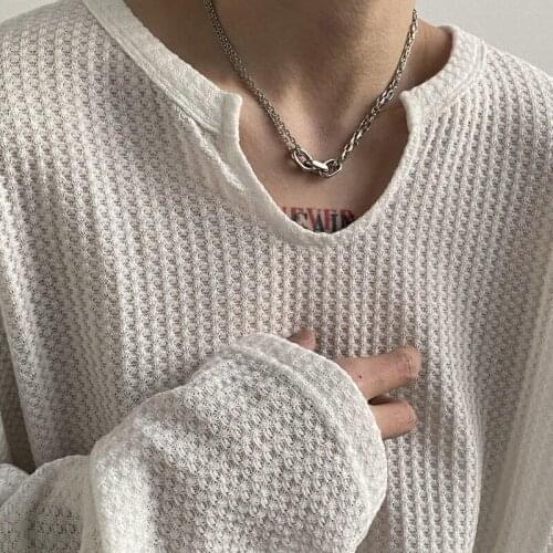 Casual Personality Trend Breathable T-shirt Long-sleeved Top