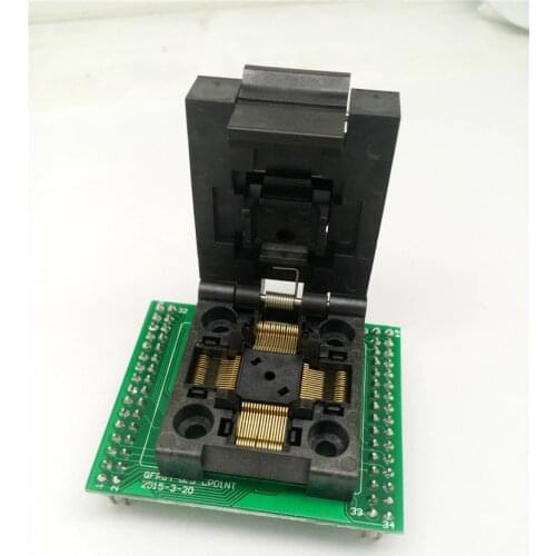 QFP64 TQFP64 LQFP64 to DIP64 Clamshell Programmer Socket Pitch 0.5mm IC Body Size 10x10mm FPQ-64-0.5-06 Test Socket Adapter