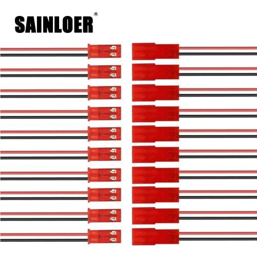 SAINLOER 10 pairs/lot 100mm/150mm JST Connector Plug Kabel Man + Vrouw Voor Rc Batterij 10cm/15cm