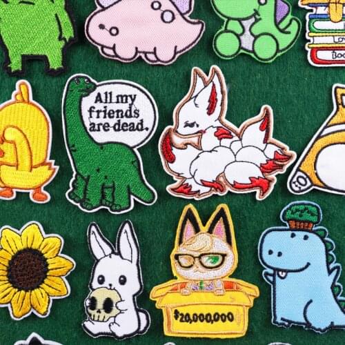 Cute Frog Parch DIY Cartoon Iron On Patches On Clothes Embroidery Patches For Clothing Custom Animal Applique Badge For Clothes