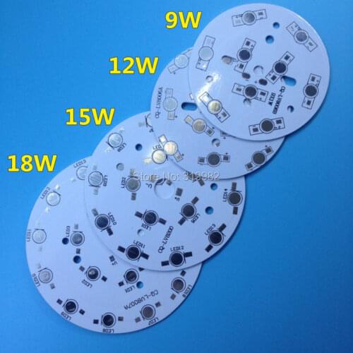 10 PCS LED High Power Lumen PCB Board Panel Aluminum Heatsink Base 9W 12W 15W 18W for LED Bulb Lamp Grow Light DIY Empty PCB
