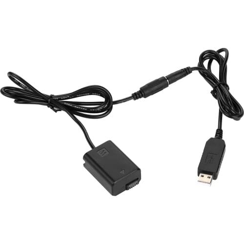 USB DC Power Cable DC Coupler Suitable For Sony NP-FW50 Full Decoding Fake Battery 5V 2A Single USB Cable DC Coupler Replacement