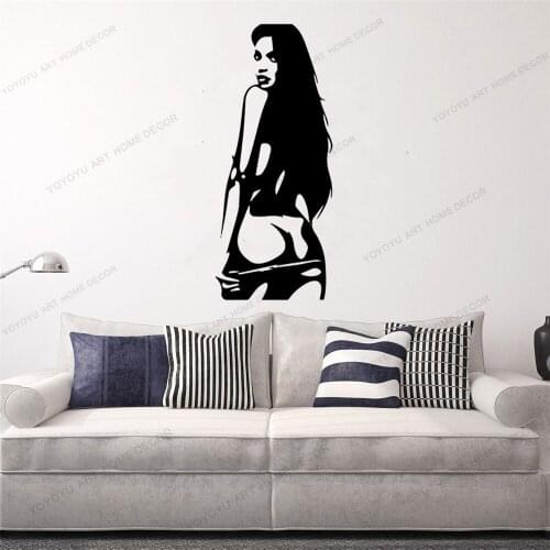 Sexy Lady Woman Decal Decor Arr Wall Sticker Bedroom Background Stickers Wall Art Stickers Wallpaper Vinyl CX985