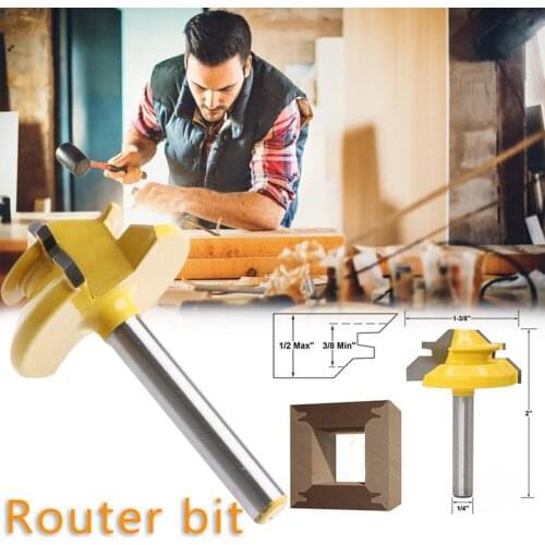 1/4 * 1-3/8 Woodworking Plywood Router Bit High-End 45-Degree Mortise Cutter