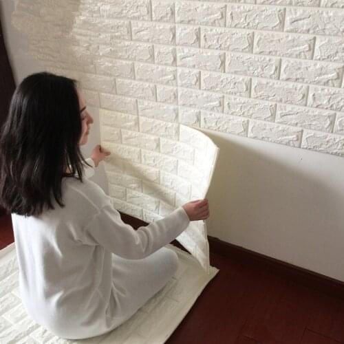 1Pcs 70x92cm PVC Creative TV setting wall brick grain wallpaper Since the sticky wallpaper 3D stickers Home Decorative stickers