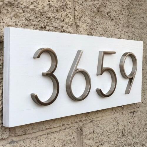 12cm Satin Nickel House Number Sign #0-9 5 inch. Signage Home Door Numbers Outdoor Address Numeros Puerta