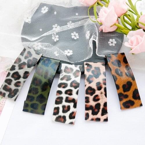 120pcs/lot DIY Multi Cortex Rectangle Leopard Hair BB Clips Simple Bang Hairpins Hair Styling Tools Hair Accessories HA1267