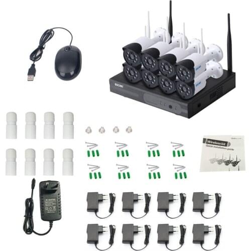 2019 hot sale ESCAM WNK804 720P WiFi 8ch NVR KITS