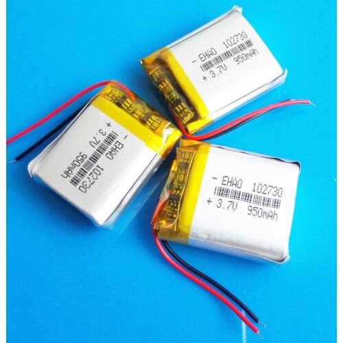 3 pcs 102730 3.7V 950mAh lipo polymer lithium rechargeable battery for MP3 GPS DVD bluetooth recorder headset e-book camera