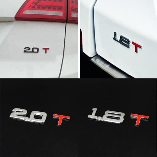 60% Dropshipping!! 3D Metal 1.6 1.8 2.0 3.0 T Logo Emblem Badge Car Styling Stickers Decals Decor