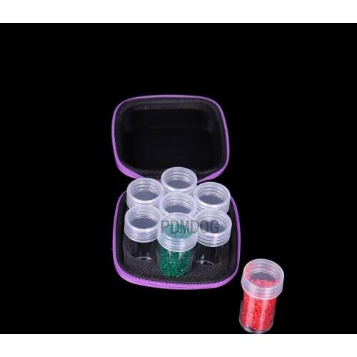 7 Bottles Diamond Painting Accessories Container Storage Bag Box Carry Case Diamond Embroidery Tools Mini Handbag