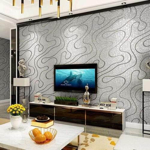 Abstract Striped 3D Embossed Flocking Non-woven Wallpaper For Bedroom Walls 3D Modern Living Room TV Background Papel De Parede