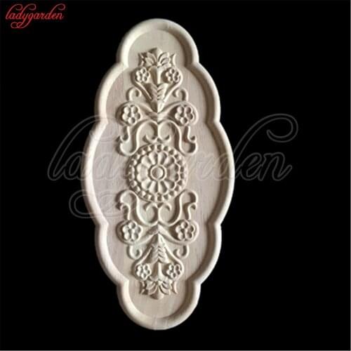 Wooden Decoration Wood Carved Corner Onlay Applique Craft Furniture Door Wall Sticker Vintage Home Decor Figurine