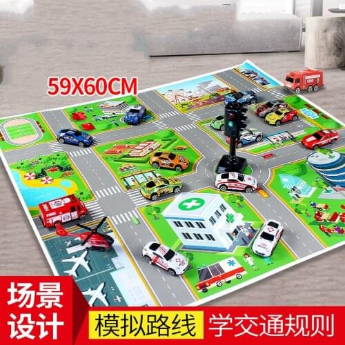 60x60cm Children Play Mats House Traffic Road Signs Map Car Model Parking Map City Scene Map No Accessories Included