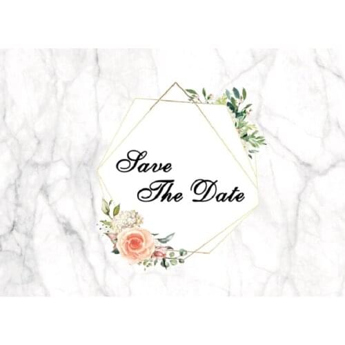 Save the Date Backdrop Marble Floral Pattern Photography Backgrounds Family Party Decor Newborn Bride Photo Booth Studio Prop