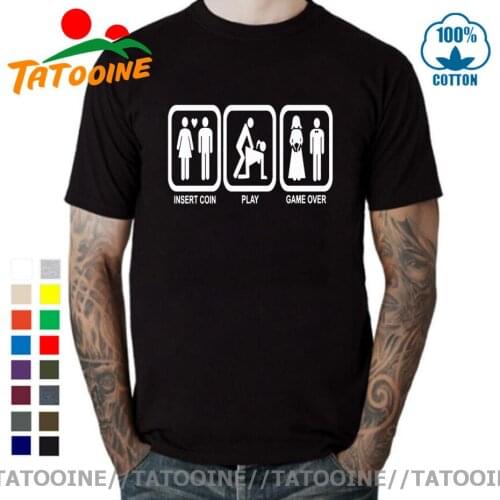Tatooine Insert Coin Play Game Over T Shirt Interesting Design Authentic Formal Leisure Round Neck Cotton Spring Autumn TShirt