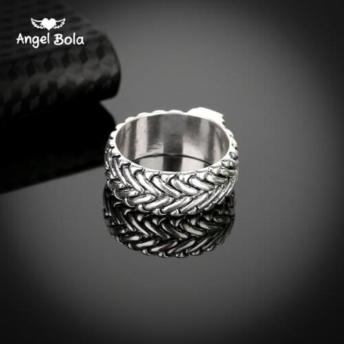 10pcs/lot New Plated Buddha Ring Lightning Round Ancient Silver Color Mans Spin Chain Ring for Cool Man Woman Fashion Jewelry