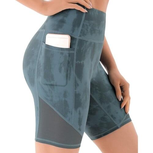 Yoga Gym High Waist Shorts Sport Fitness Tights Yoga Workout Running Short Pants Woman Summer Silm Leggings with Pockets