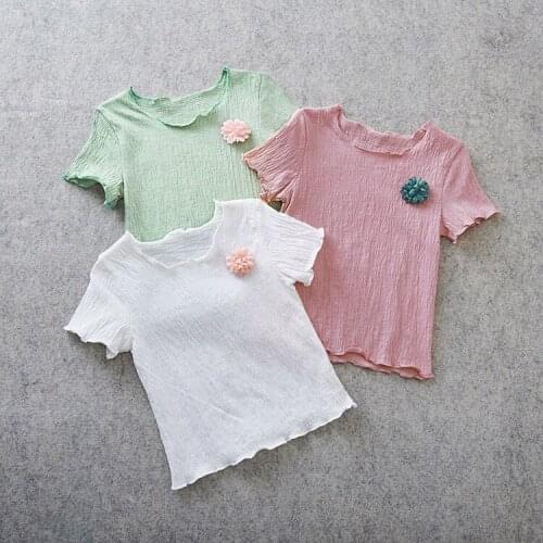 Summer Casual Cute Short-sleeved T Shirt Baby Girl T-shirt 100% Cotton Todder Tops Toddler Girl Tees Fashion Tops