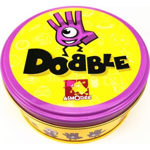 9CM Metal box High Quality 83mm Dobble Kid Animals Spot It Game Card Hip Hop English Version On Road Dobble Game