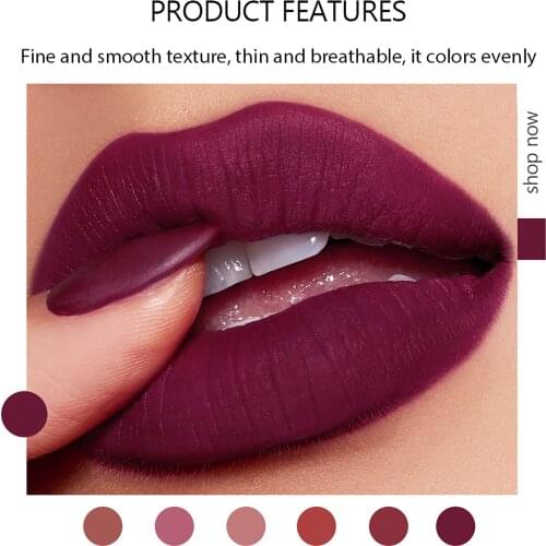 6pcs Lip Gloss Set Non-stick Exquisite Matte Lipstick Waterproof Long-lasting Lip Gloss Velvet Sexy Lip Gloss Set