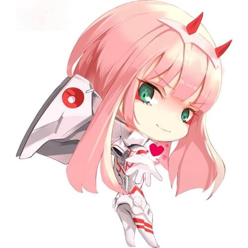 Personality Darling In The FRANXX Zero Two Waterproof Anime Car Stickers Windshield Occlusion Scratch Decal Apply To Car Window