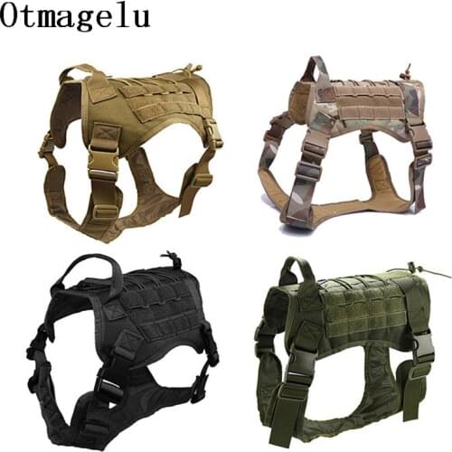 Nylon Pet Dog Vest Harness Sets Outdoor Tactical Training Dog Clothes For Medium Big Hunting Dog Pitbull Bull Terrier Rottweiler