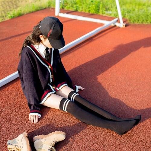 New Sexy Medias Black White Striped Long Socks Women Over Knee Thigh High Over The Knee Stockings Ladies Girls Warm Knee Socks