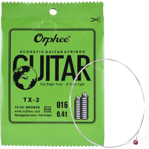 Orphee TX-3 Single String Replacement for Acoustic Folk Guitar 3rd G-String (.023) 10-Pack High-carbon Steel Core 75/25 Phosphor