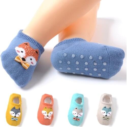 Autumn Winter Cotton Baby Boys Girls Low Cut Ankle Socks Rubber Slip-resistant Floor Socks Infant Kids Socks Spring Soft Shoes