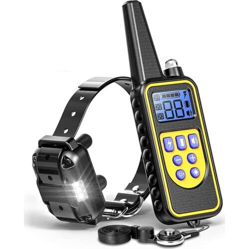 800m Remote Dog Training Collar Device Waterproof Rechargeable with Adjustable Shock Vibration Warning Electronic Pet Trainer