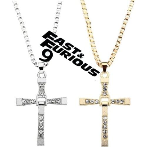 Fast and Furious Nine Toretto Cross Necklace Men Women Jewelry Movie Prop Pendants Necklaces