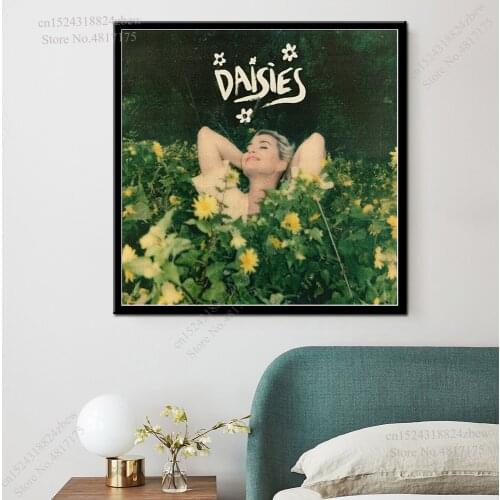 Katy Perry Poster Rapper Singer Music Album Daisies Canvas Painting Wall Art Posters and Prints Home Decor