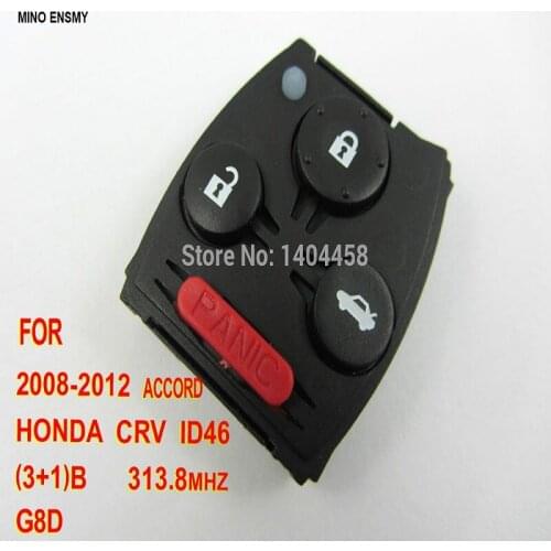 High Quality remote 313.8mhz 3+1 button G8D ( 2008-2012) for Honda CRV ID46 Free shipping