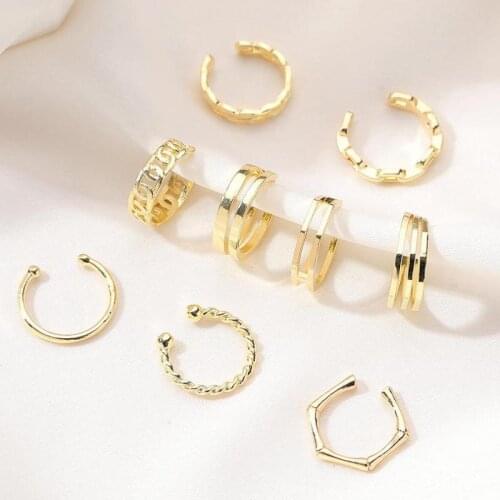 New Earrings Geometric Metal Clip Earrings For Women Earing Without Hole Jewelry Fake Earring Single Ear Clip Earings M158