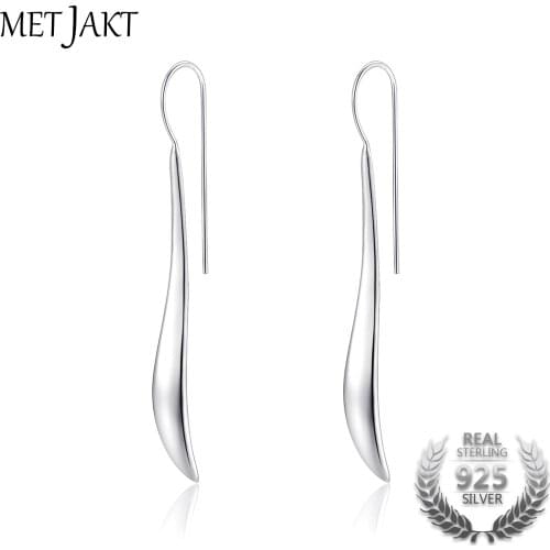 MetJakt Ethnic Retro Style 925 Sterling Silver Vintage Hook Earrings for Womens Fine Jewelry