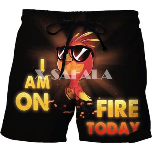 Funny Rooster Cute 3D Print Mens Shorts Unisex Streetwear Elastic Waist Shorts Summer Beach Harajuku Casual Drawstring-3